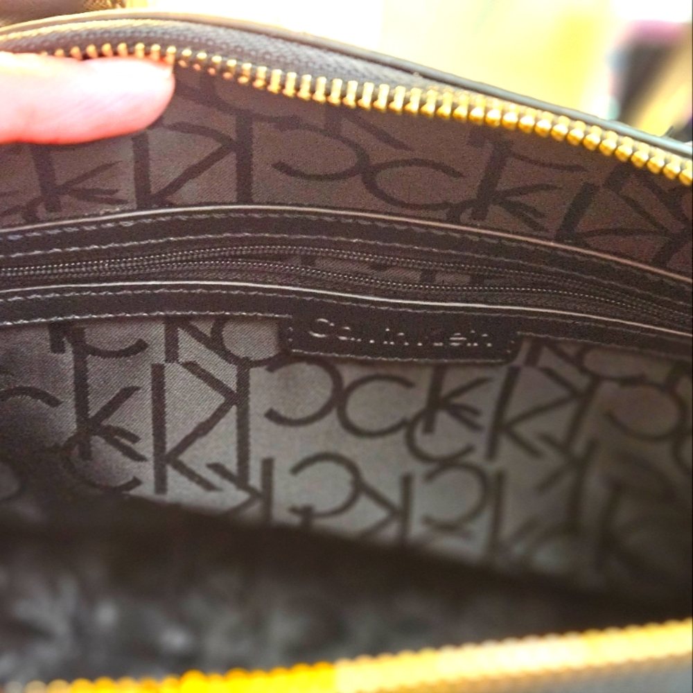 Leather Calvin Klein Black and Multi Color Floral Purse - Picture 5 of 6